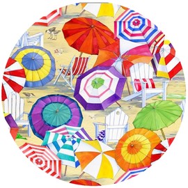 Andreas Silicone TR-262 Beach Umbrellas Non-Slip 8" Trivet/Pot Holder/Hot Pad, 100% Cotton, Dishwasher Safe, Hot Dishes, Protect Hair Iron, Safe up to 600°F