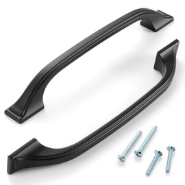 ASKANO 10 Pack 5 Inch Hole Centers Matte Black Cabinet Pulls Black Cabinet Handles Black Kitchen Hardware for Cabinets Drawer Dresser ZP2409 Cupboard Bedroom Closet Bathroom Vanity