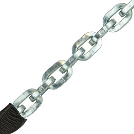 VULCAN Security Chain - Premium Case-Hardened - 5/16 Inch x 3 Foot (+/- 1.5 Inches) - Chain Cannot Be Cut with Bolt Cutters or Hand Tools Silver