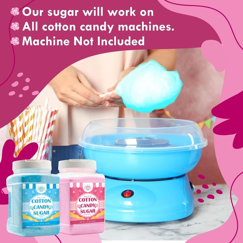 Cotton Candy Floss Sugar Package of 2ct-(Pink Vanilla and Blue