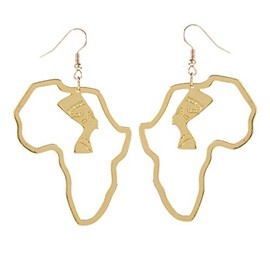 Pendientes colgantes con diseño minimalista y diseño de mapa de África