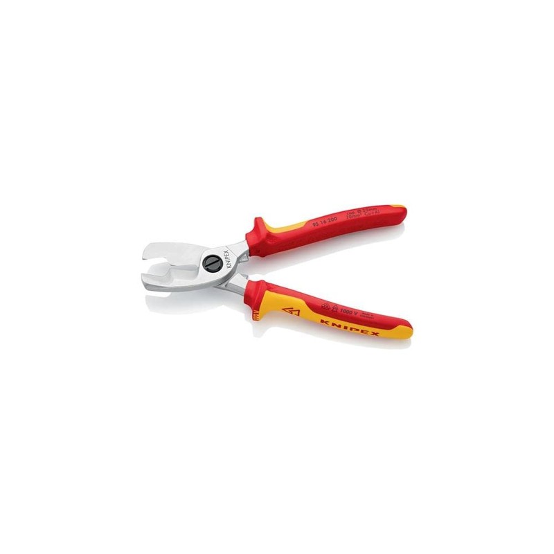 Knipex Cable Shears with twin cutting edge chrome-plated, insulated with
