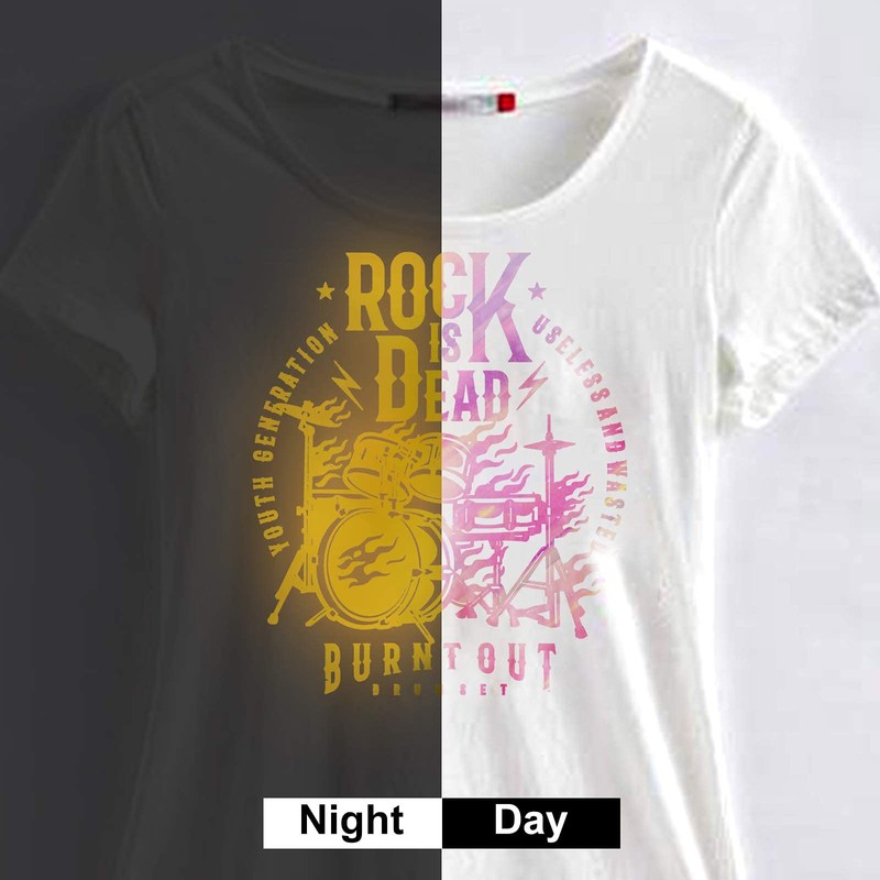 Holographic Glow in The Dark Heat Transfer iron on Vinyl