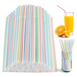 100 PCS Straws, 20cmLong, Multiple Colors Straws,Stripes Multiple Colors Straws,Suitable for Various Drinks, Juice, Daily, use