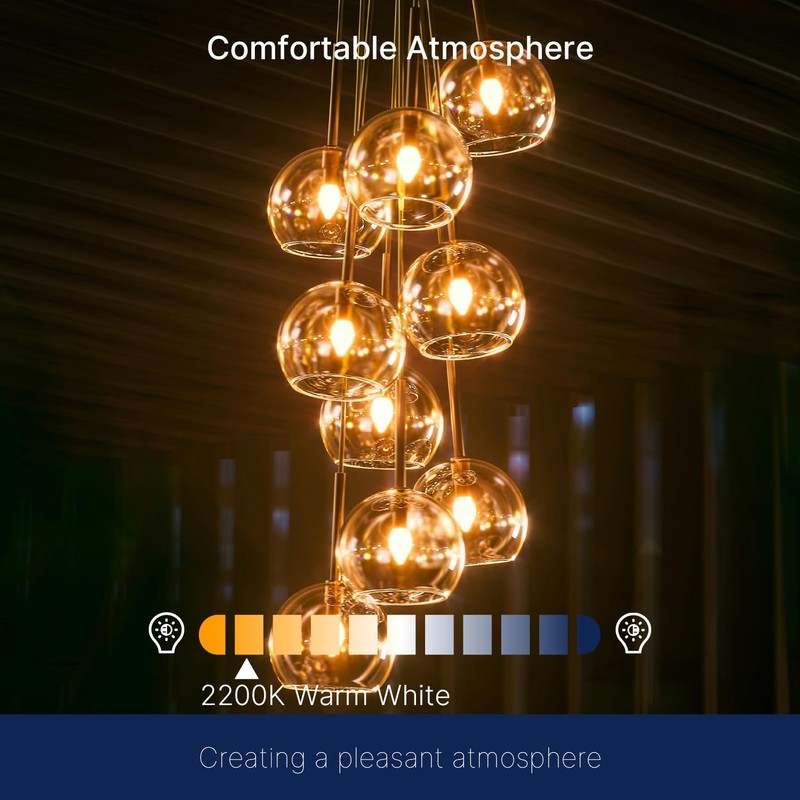 FLSNT 40W Equivalent LED Chandelier Light Bulbs, Dimmable Amber LED