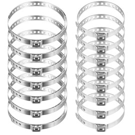 Tenbrachian 16 Pcs CV Boot Clamp, CV Boot Clips Assortment Kit, Universal Stainless Steel Adjustable Drive Shaft Joint Boot Crimp Clamp, Drive Shaft CV Boot Clamp for Most Cars (8 Small + 8 Large)