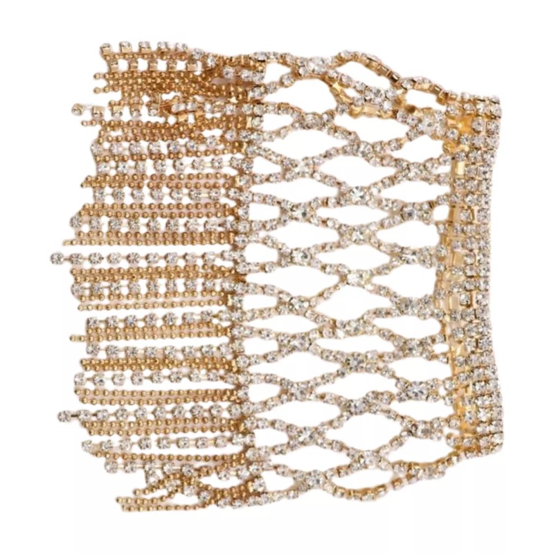 Unbranded Women Gold Metal Chain Tassel Fringes Upper Arm Bracelet