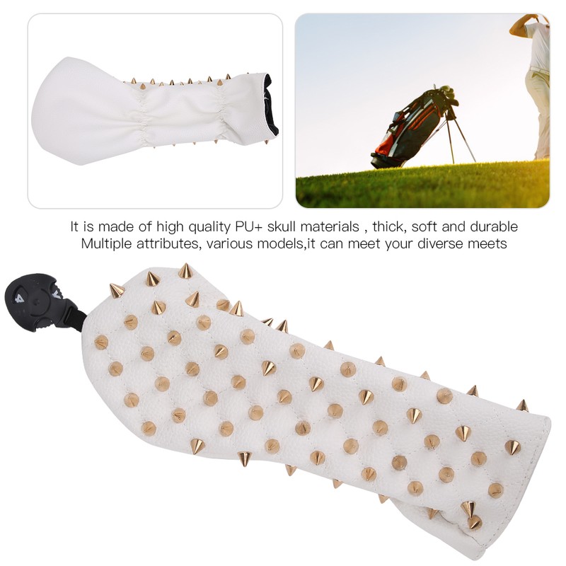Rivet Wooden Club Protection Headcover Unique PU Waterproof Golf Putter