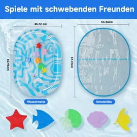 Supet Cat Water Sensor Play Mat, Thickened Cat Water Bed Toy with Additional Protective Cover for Cats and Small Dogs (Stripes, 2)