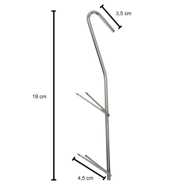 A&N Smoking Hooks V-Double Tip Stainless Steel 19 cm Pack