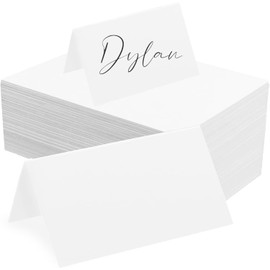 BetterJonny - 120 carte da posto, colore: bianco, per matrimonio, porta nome, tavolo, cartoni posizionamento, biglietti di nome di compleanno, carta da tavolo, per ricevimenti, feste, eventi