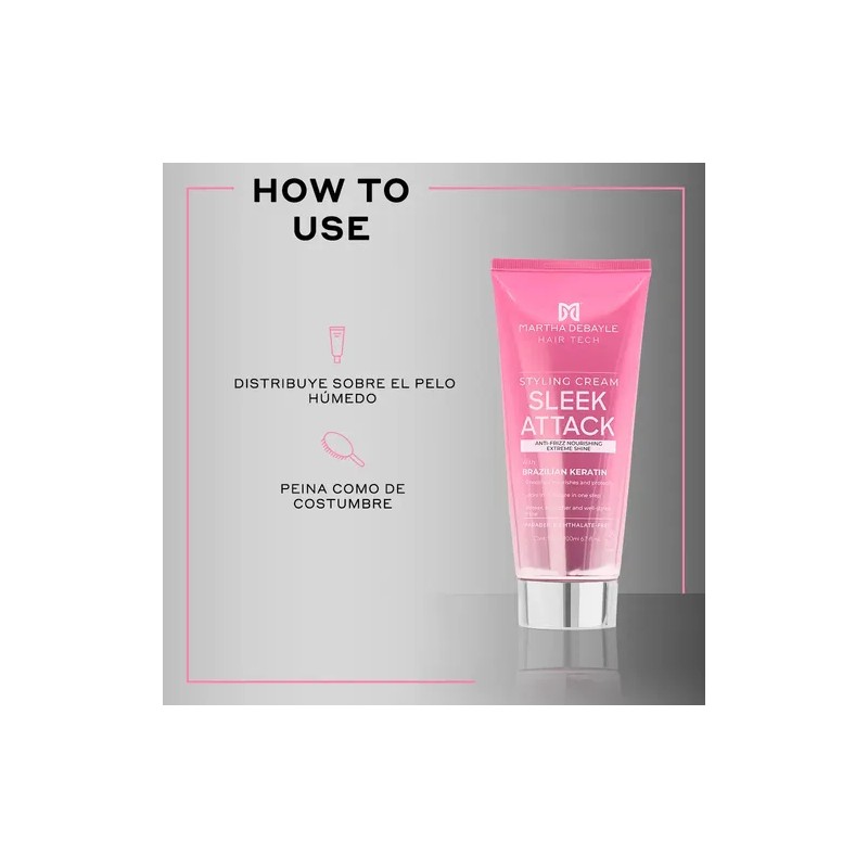 MARTHA DEBAYLE HAIR TECH Sleek Attack Crema para Peinar. Pelo
