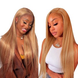 28 28 28 Inch Ombre Human Hair Bundles P27/30 Bundles Brown Straight Human Hair Bundles 8A Grade Brazilian Hair 3 Bundles Honey Blonde Straight Bundles Hair Weave