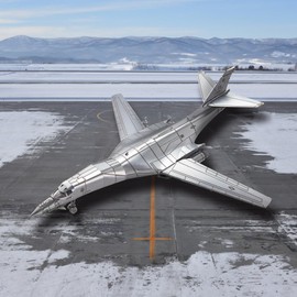 Piececool 3D Metal Puzzles for Adults, B-1B Lancer Fighter Attack Planes Military Metal Airplane Model Building Kit, Best Gifts for Christmas New Year Days