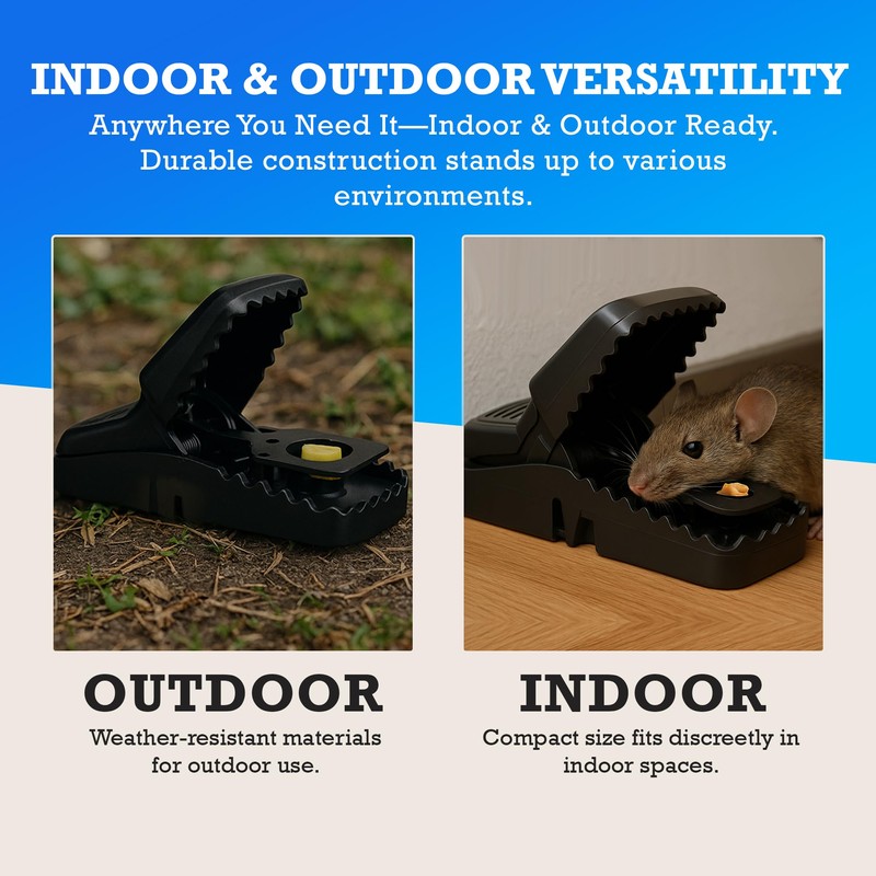 PestGuardX Mouse Traps Indoor - 6-Pack Reusable, Sanitary Snap Traps