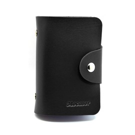 Mocasor Soft Leather Credit Card Holder for Men & Women Bank Card Case with 24 Durable Plastic Insert Slots Slim Pocket Wallet ID Card Organiser Business Card Case Purse, Black