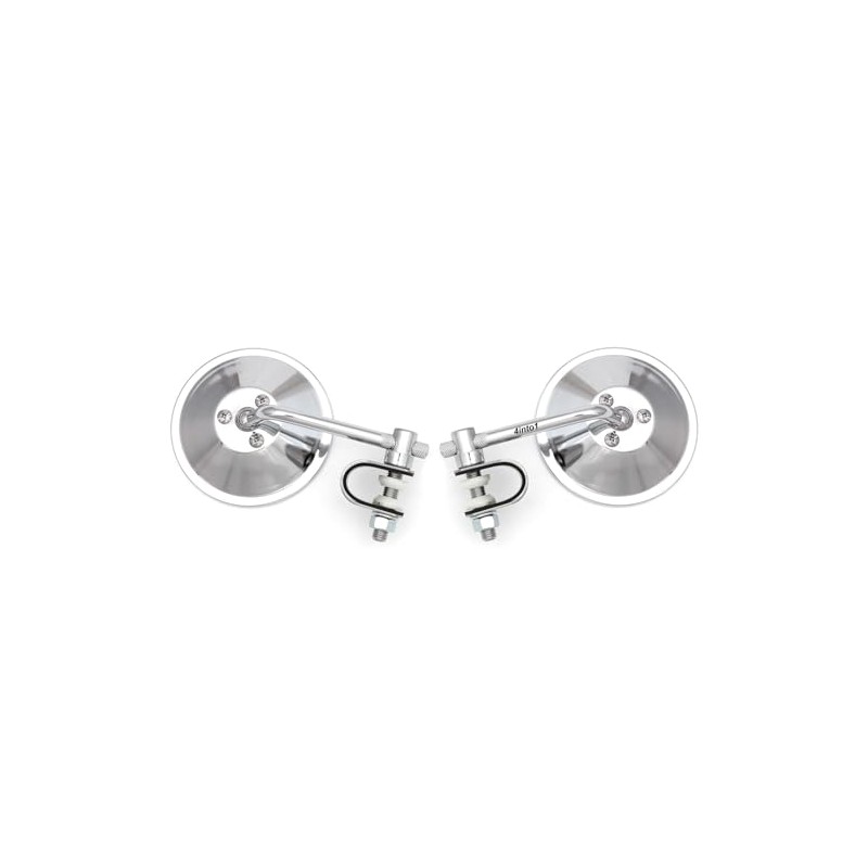 Set of 2 Universal 4" Chrome Clamp-On Mirrors - 4"