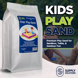 Supply Solutions | Kids PlaySand – Premium Natural Play Sand for Sandbox, Sensory Play & Crafts – Washed, Screened & Dust-Free – Safe, Non-Toxic, Indoor/Outdoor Use - 20lbs