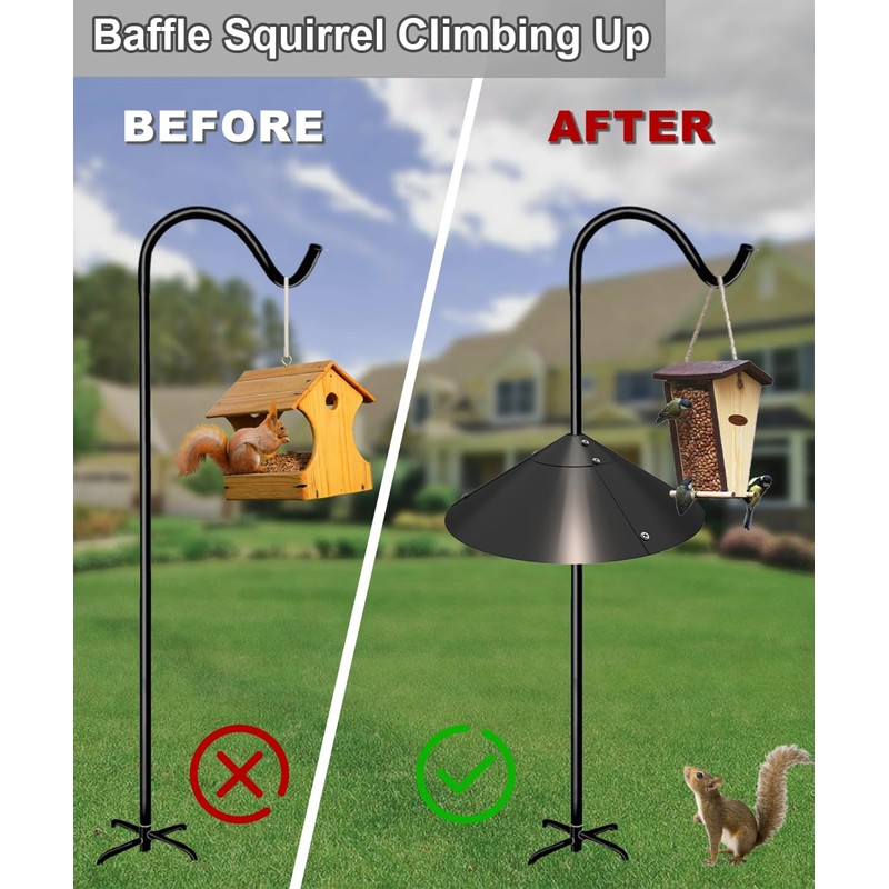 Garbuildman Metal Squirrel Baffle for Bird Feeder Pole, Outside Pole
