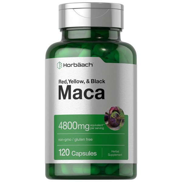Maca Root Capsules | 120 Pills | High Potency Extract for Men and Women | Non-GMO and Gluten Free Formula | by Horbaach