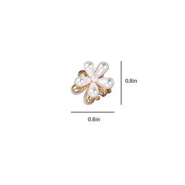 12 Pcs Small Mini Pearl Claw Clips Hair Accessories，with Flower Design, Hair Pins Cute Bangs Clips Flower Sweet Artificial Clips Decorative Hair Accessories for Women Girls Wedding (White)