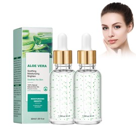 Hppsctink 2pcs Aloe Vera Essenz, Feuchthalte-Essenz, Sanfte Hydratation, Versorgt das Gesicht mit Feuchtigkeit, lässt es erstrahlen und macht es weich, 2pcs*30ml, serum