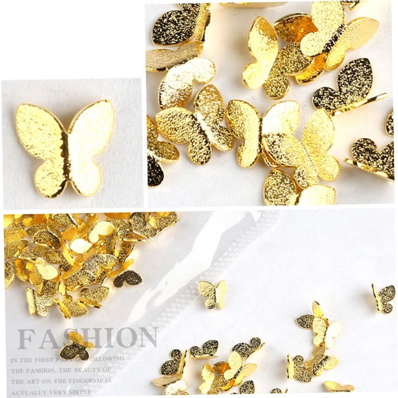 OATIPHO 100pcs Animal Shape Nail Stickers Metal Texture Floral Nail
