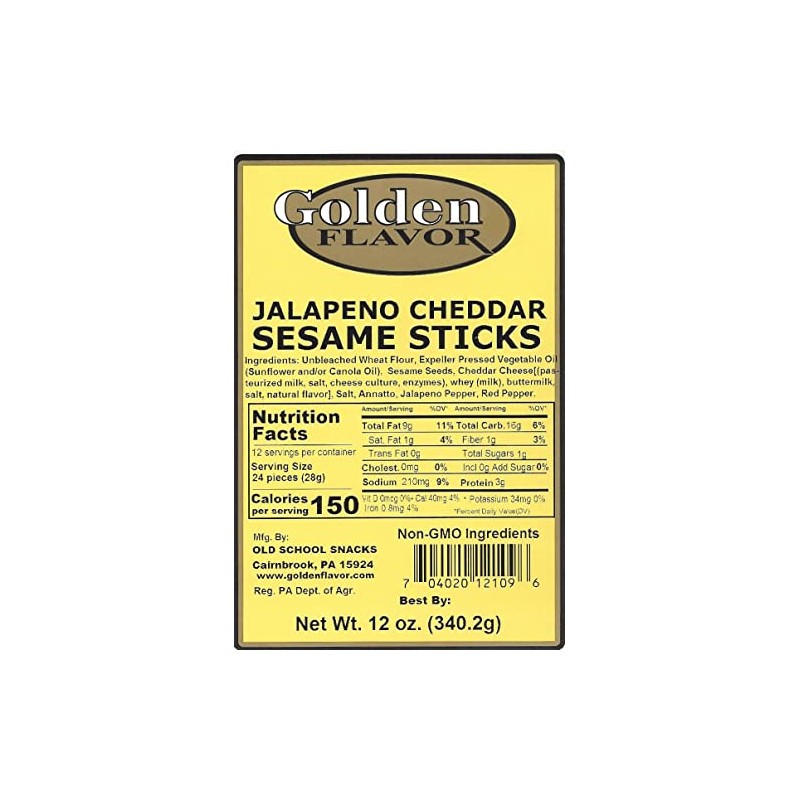 Golden Flavor - Jalapeno Cheddar Sesame Sticks - 12 oz