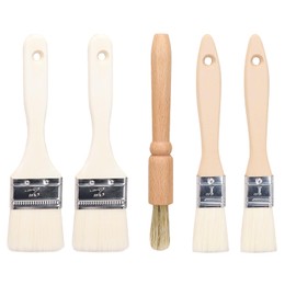 DOINEUFL 5 Pcs Pastry Brushs Set – Premium Wooden Cooking Brushes for Baking, Grilling, Glazing, and Oil Application, Durable & Food-Safe Pastry Brushes for Pastry, BBQ, and Cooking