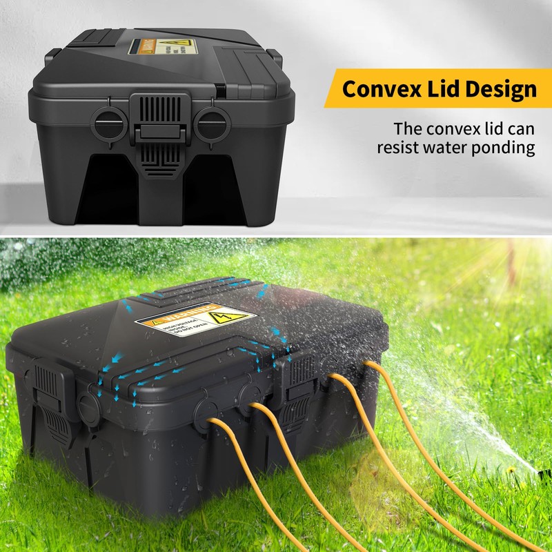 Large Outdoor Electrical Box Waterproof, IP54 Weatherproof Extension Cord Cover