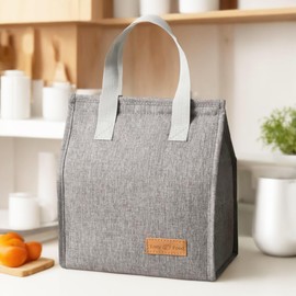 Lunch Bag for Adults & Students - Insulated Leakproof Design Reusable Portable Lunch Tote for Work/School/Travel/Picnic/Beach (Grey)