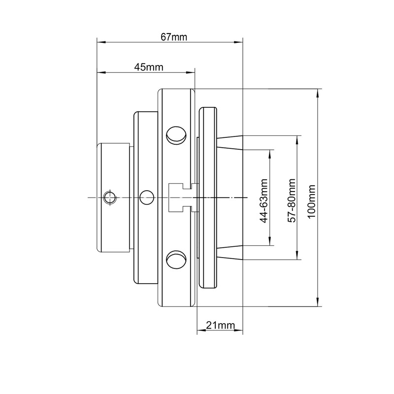 NCK-4M 4" 4 Jaw Mini Self-Centering Chuck, Thread 1"X8TPI, with