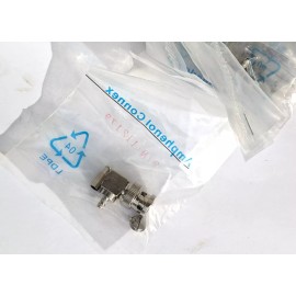 Amphenol AMP Amphenol Connex 112179 right Angle Crimp Plug 75 Ohm for RG-179 RG-187 Quan2
