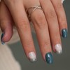 Press On Nails - Blue Glittery, Square Tip, Salon Quality
