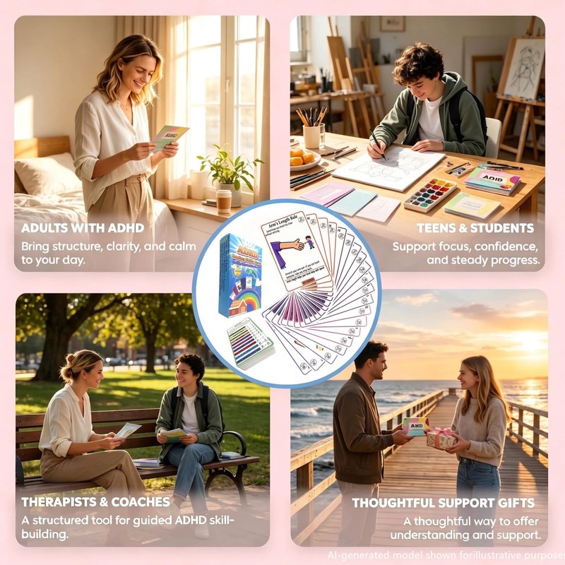 ADHD Coping Skills Cards for Kids, Teens & Adults, 63