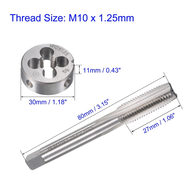 Edinstry Bottom Thread Tap Metric Hand Tap Drill Set Straight