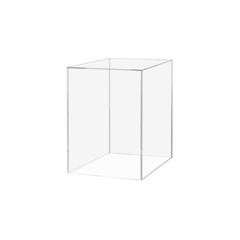 Acrylic Display Riser Box Clear Plexiglass 12" x 12” x 19” No Lid Hollow Pedestal 5 Sided Display Trinkets Flowers Dust Cover Bin Collectible Items Elevated Multi Use Showcase by Marketing Holders