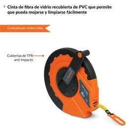 TRUPER TP50ME Fiberglass Long Tape Rules, Plastic Casing 164ft (50m)