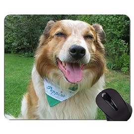 German Shepherd Grass Sitting Dog Mouse Pads,Border Collie Mix Mouse Pads