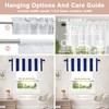 Shrahala Blue Classic Stripe Kitchen Valances, White Half Window Curtain
