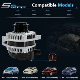 Alternator Generator Part Fit for Honda Odyssey V6 3.5L 2014 2015 2016 2017 High Output 130 Amp Alternator,AC generator Replace 11775N,11775,400-52718R,31100-RV0-A11,31100-RV0-A11RM,31100RV0A11RM