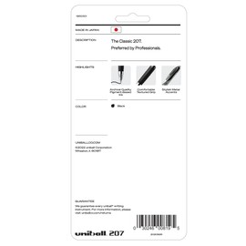 uniball 207 Retractable Gel Pens, Ultra Micro Point (0.38mm), Black, 5 Pack