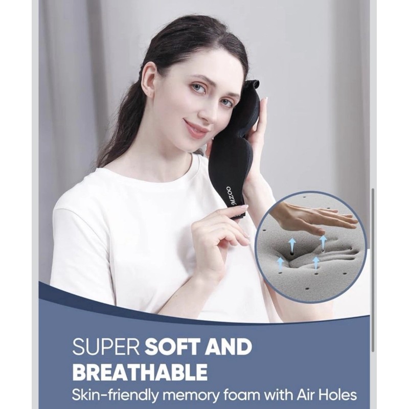 MZOO Luxury Sleep Eye Mask for Side Sleepers, Men &