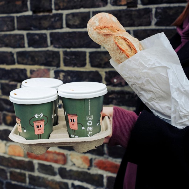 AIOS Plastic Free Aqueous Double Walled Coffee Cups with Sip