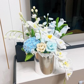 300 Pcs Thick Pipe Cleaners Craft Supplies Hydrangea Lily of The Valley Blue,White Chenille Stems for Art and Craft Projects Creative DIY Wedding Christmas Decorations (Blue)