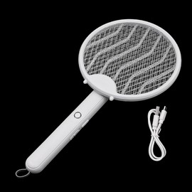 Tiardey Electric Fly Swatter, USB, Foldable, Mosquito Swatter with Mosquito Trap Lamp for Indoor and Outdoor Use