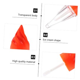 Healeved 6pcs Ice Cream Shape Lip Gloss Tubes Adorable Diy Lipstick Containers for Lip Balm Travel-friendly Compact Design for Girls Cosmetic Use Random Color