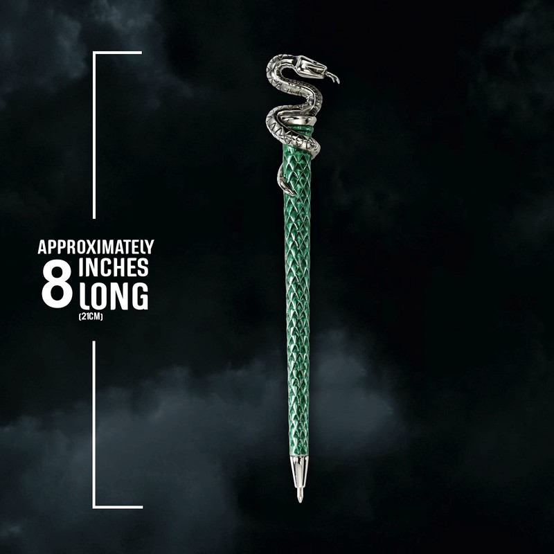 Silver-Plated Slytherin Pen 21cm Green Hand-Enamelled Pen With Snake House