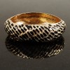 Avalaya Chunky Wide Gold Plated Black Enamel Animal Pattern Hinged