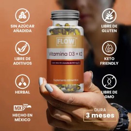 VITAMINA D3  VITAMINA K2  ACEITE DE OLIVA  EXTRACTO DE BAYA DE SAUCO  90 CÁPSULAS DE 500 MG CU                                                        